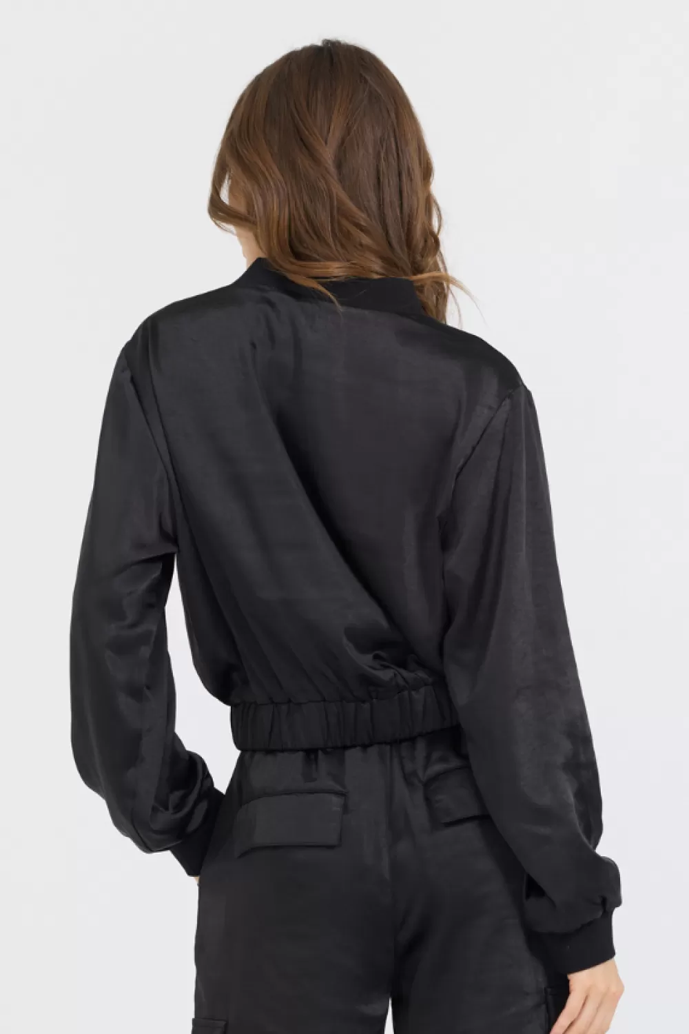 Vintage Havana Black Heavy Satin Bomber