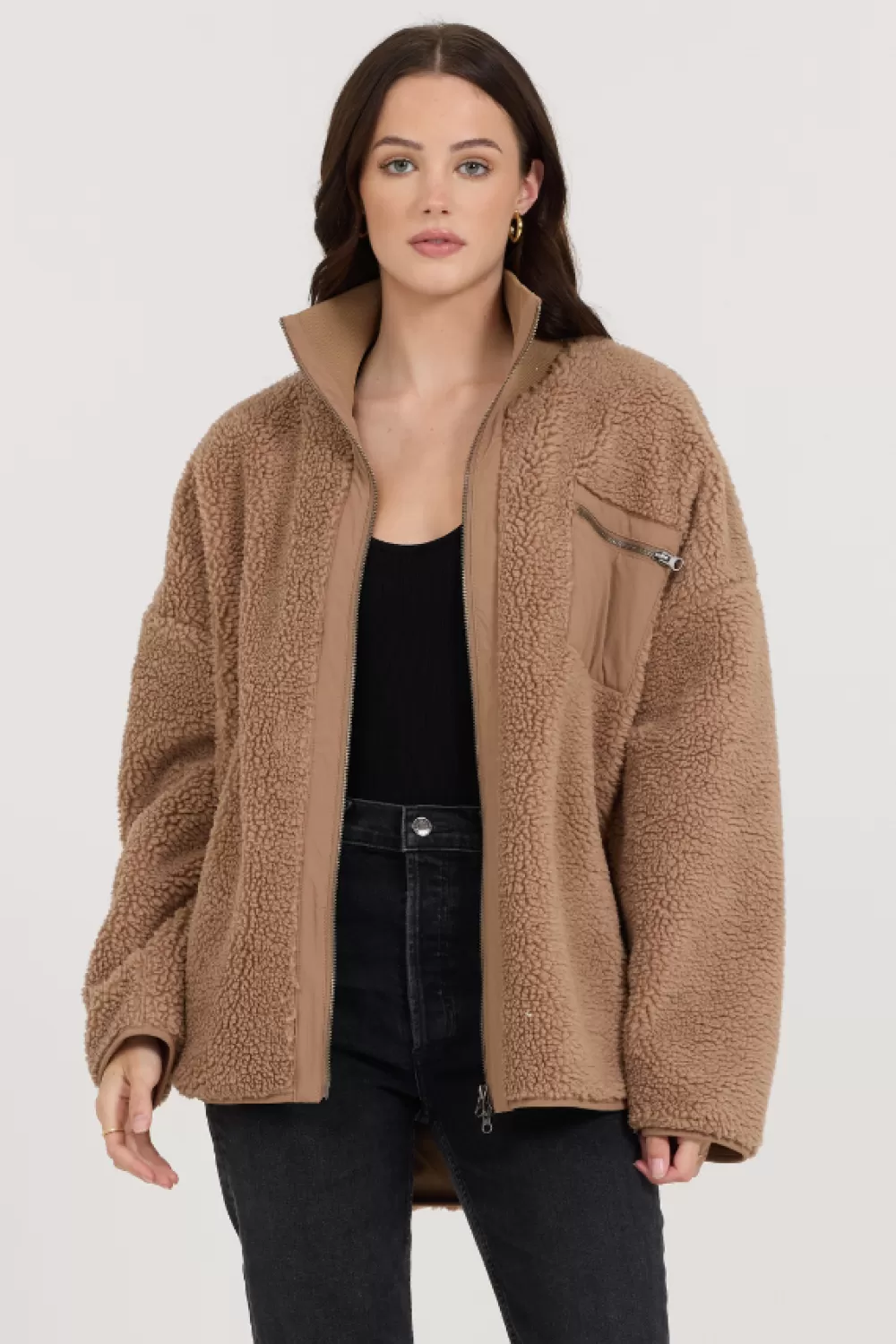 Vintage Havana Cappuccino Sherpa Jacket