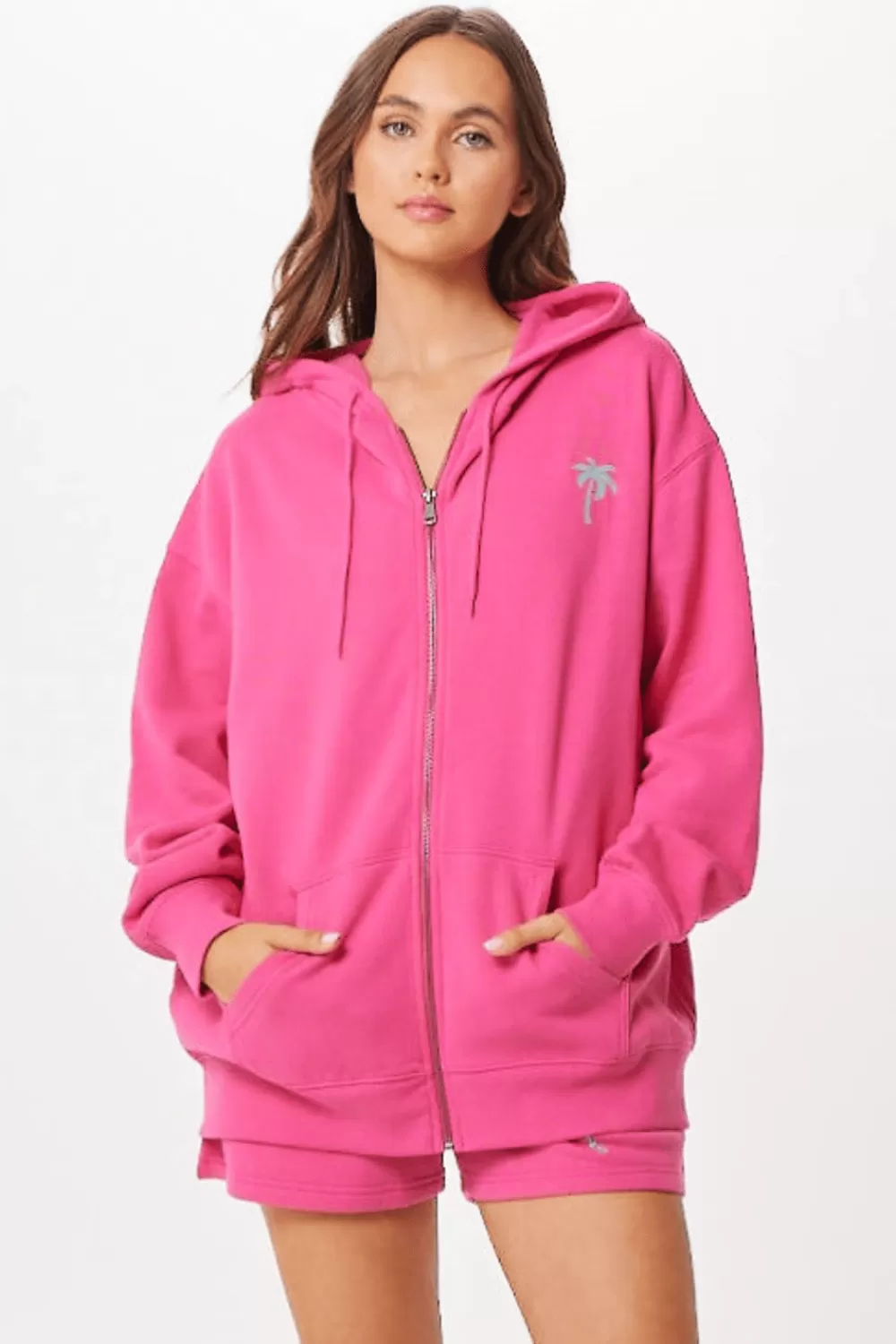 Vintage Havana Hot Pink Palm Beach Jet Setter Surf Wash Zip Up