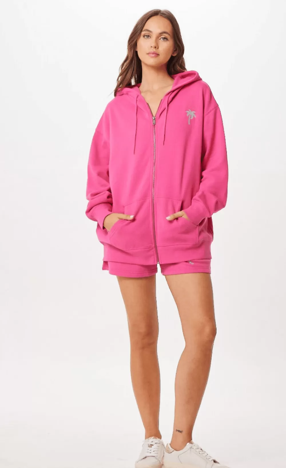 Vintage Havana Hot Pink Palm Beach Jet Setter Surf Wash Zip Up