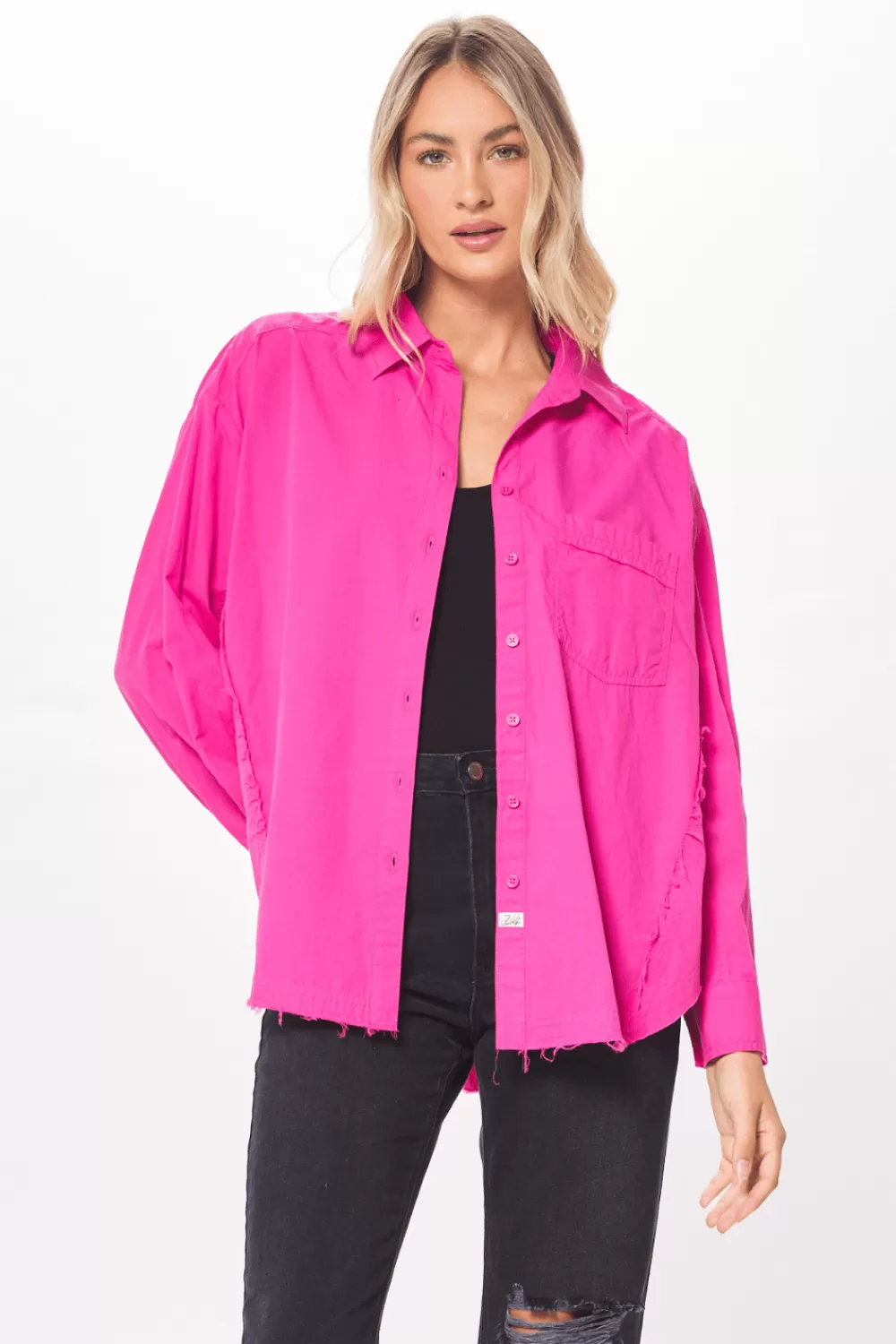 Vintage Havana Hot Pink Poplin Button Up Shirting