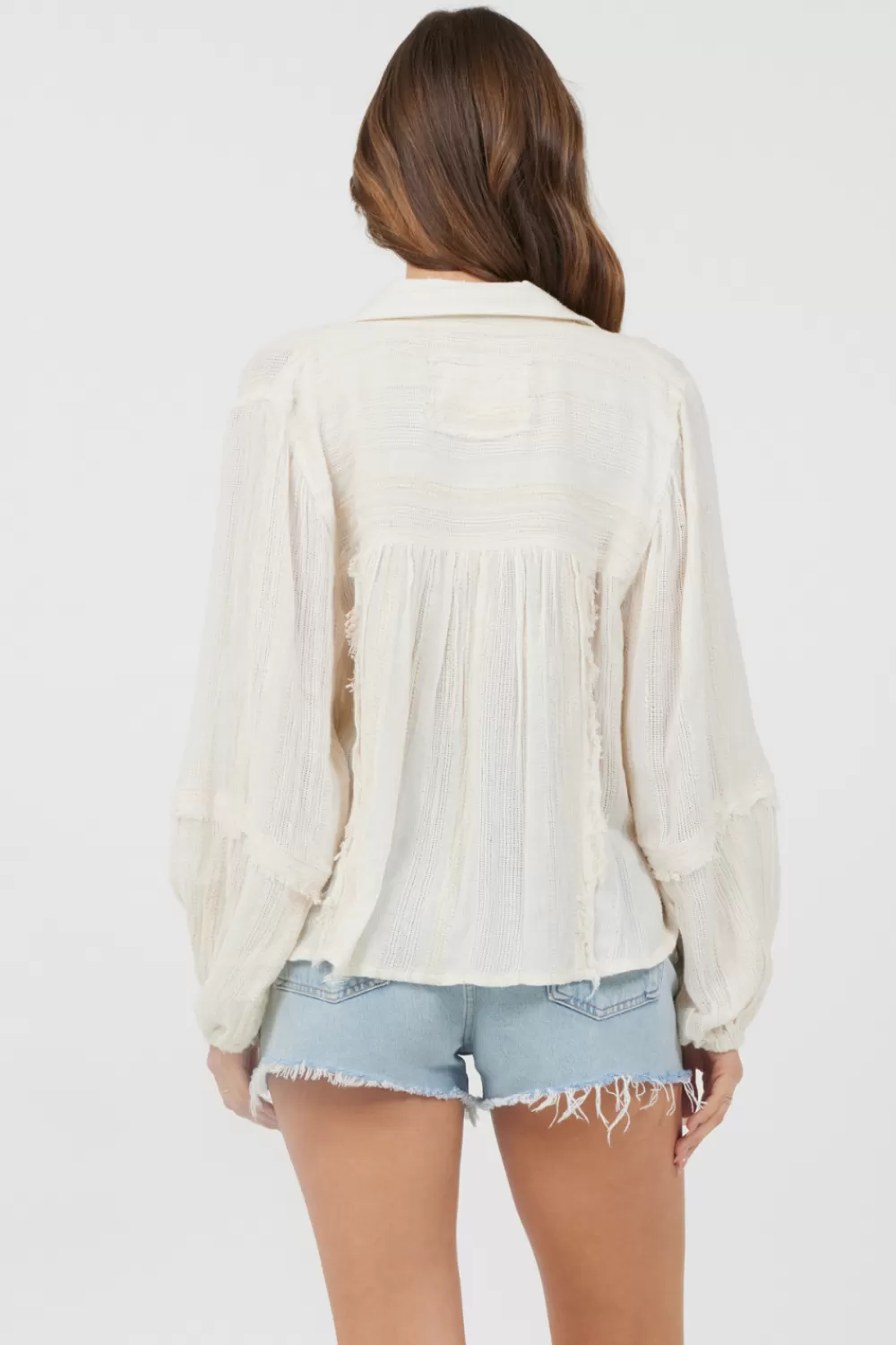 Vintage Havana Ivory Multi Texture Polo Blouse