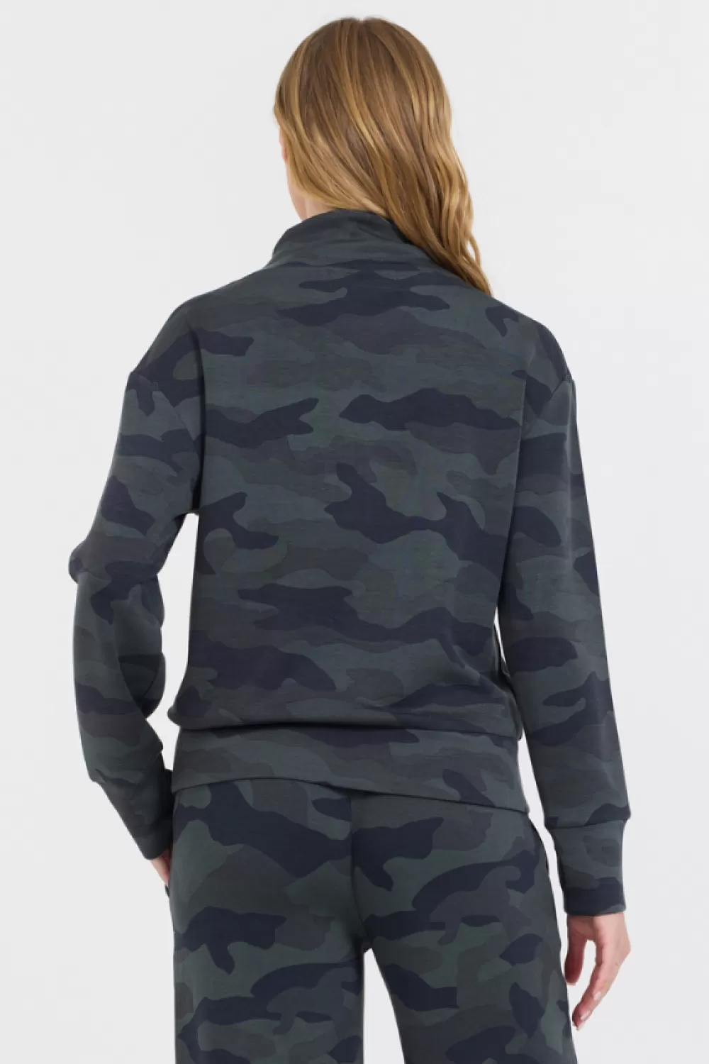 Vintage Havana Onyx Camo Printed Cloud Fleece Quarter Zip