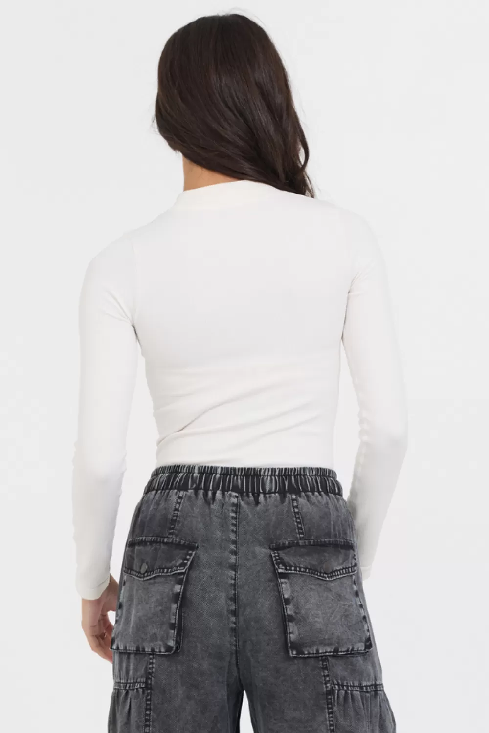 Vintage Havana Pale Ivory Seamless Mock Neck Top