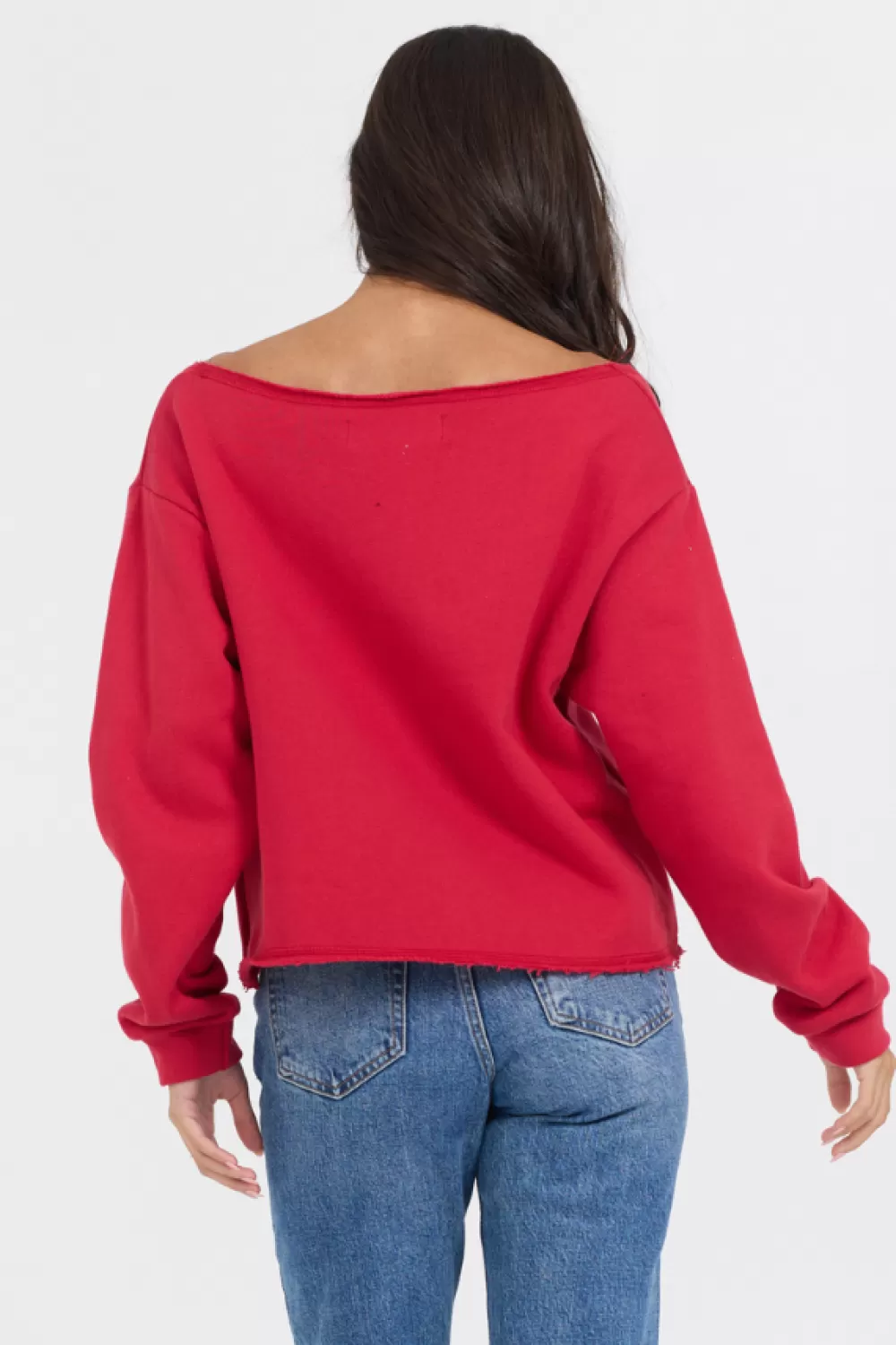 Vintage Havana Red Off Shoulder Graphic Top