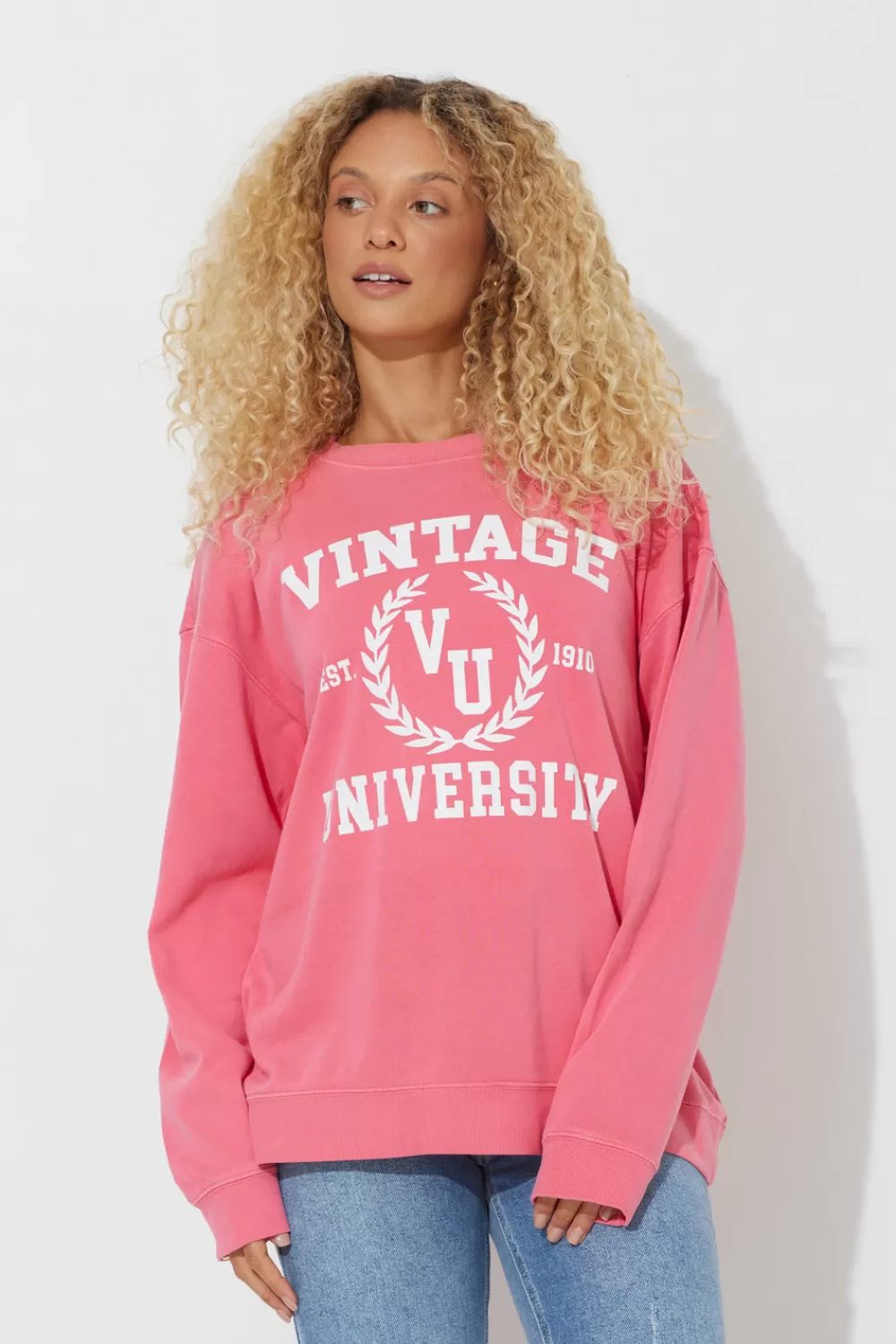 Vintage Havana Red "Vintage University" Pigment Dyed Crewneck