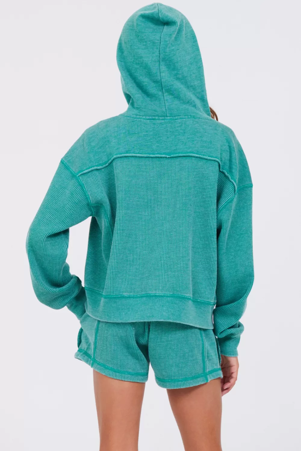 Kids Vintage Havana Vintage Green Thermal Zip Hoodie
