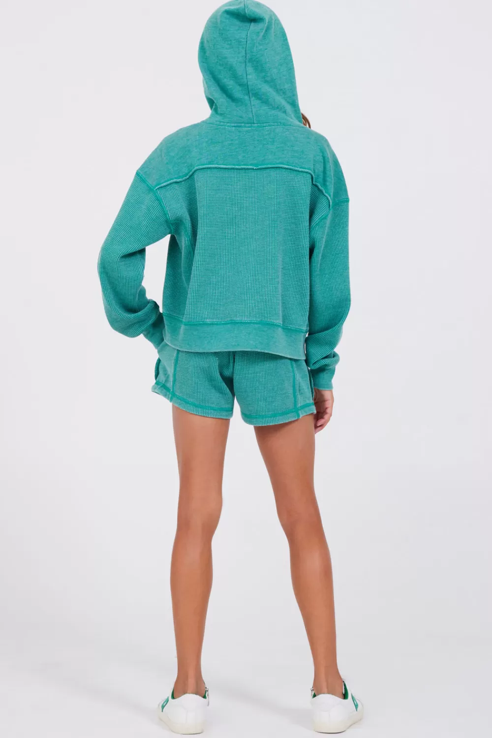 Kids Vintage Havana Vintage Green Thermal Zip Hoodie